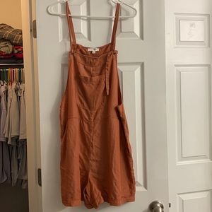 Rust overall shorts